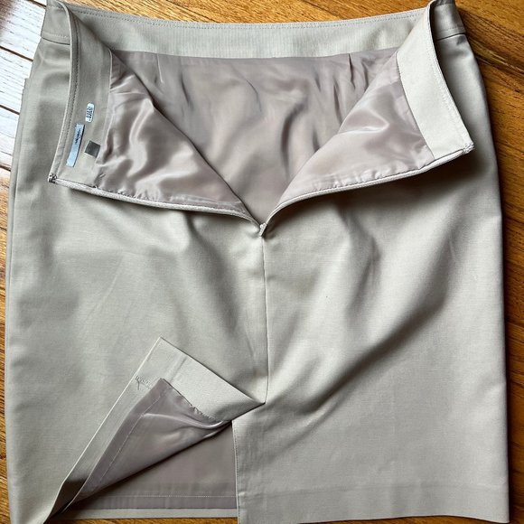 Nordstrom Halogen Khaki/Tan Fully-lined Skirt - Size 12 - Picture 3 of 4